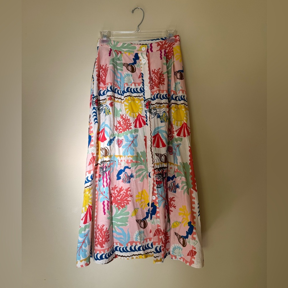 Zara Pink Multicolor Floral Midi Skirt - Picture 8 of 15